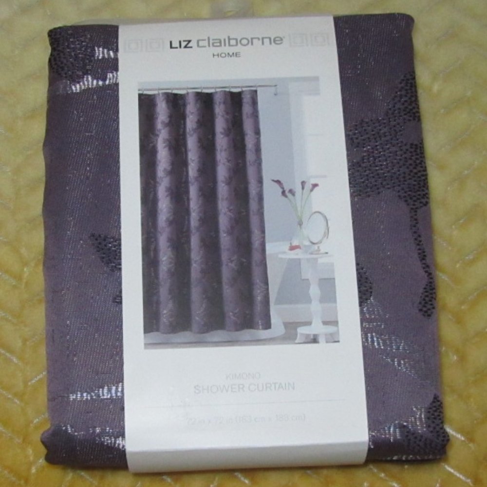 Liz Claiborne Kimono Fabric Shower Curtain 72" X 72" NIP-Retail $44.00.